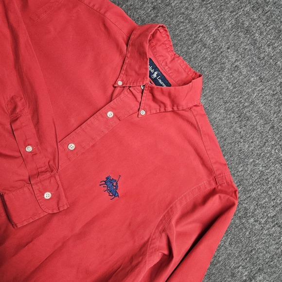 Ralph Lauren Other - RALPH LAUREN M Classic Double Big Pony Logo Long Sleeves Button Down Red Shirt
